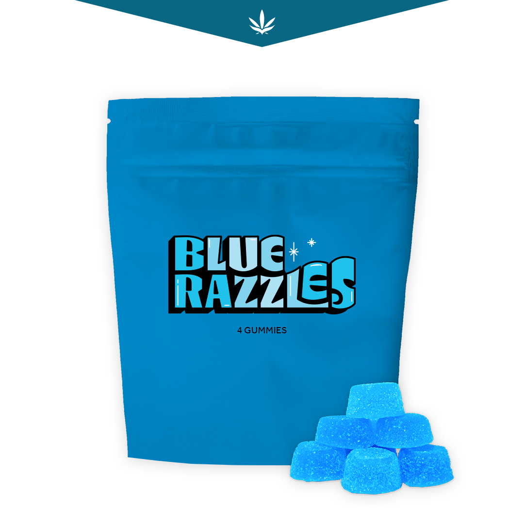 Blue Razzles 1:4 THC:CBD Soft Chews - 4pcs | Oceanic Releaf